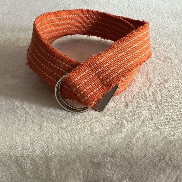 Vintage Grunge Orange and White Striped Belt 🍊 - Picture 1 of 3